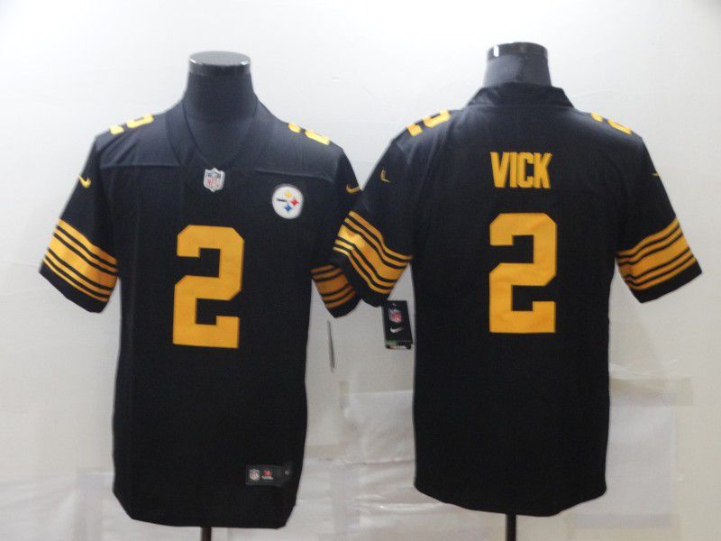 Cheap Men Pittsburgh Steelers 2 Vick Black yellow Nike Limited Vapor Untouchable NFL Jerseys